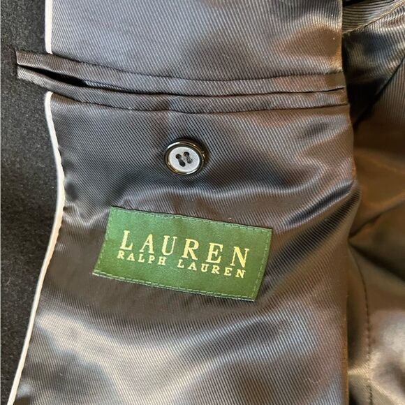 Lauren Ralph Lauren Italy Black Cashmere Wool Overcoat - Picture 9 of 15
